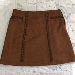 Brown suede winter skirt
